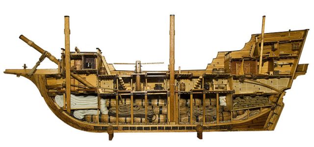Model of a merchantman ship.